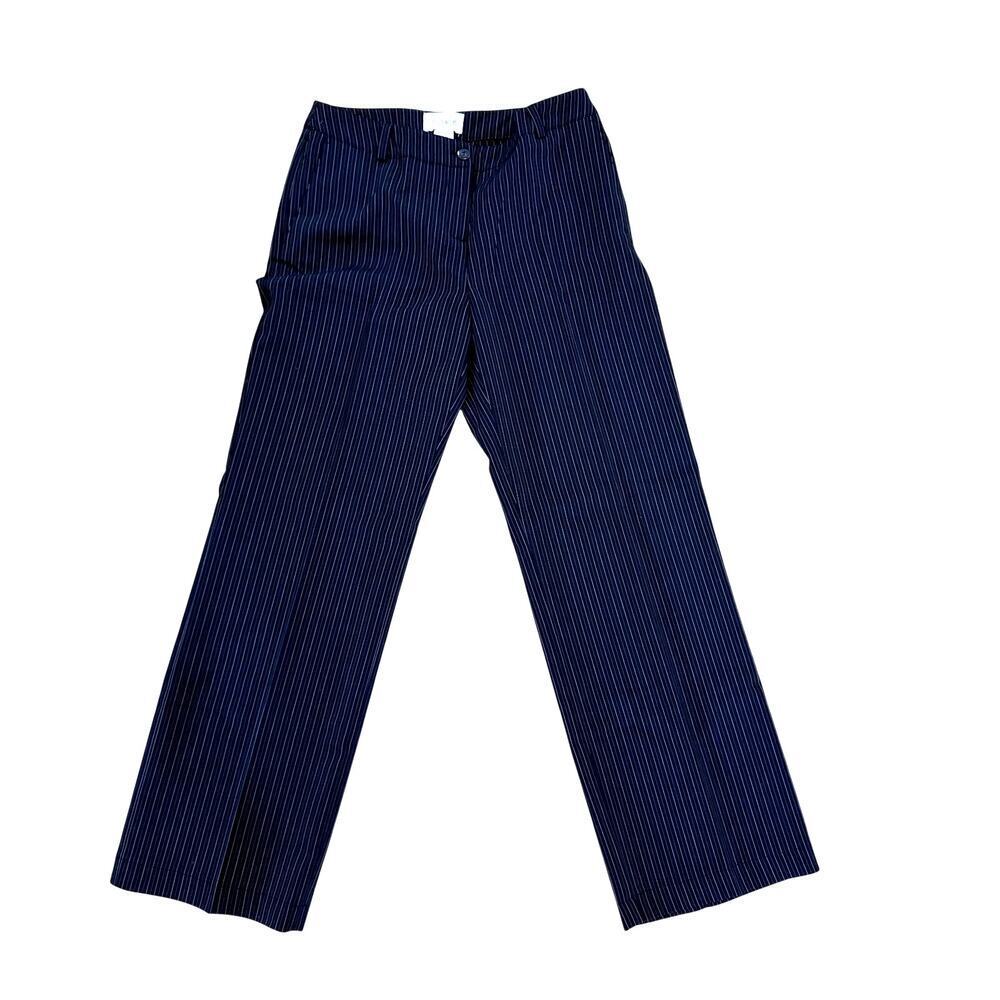 Y2K Low Rise Black Pinstripe Trousers Women's 6P - Never Worn